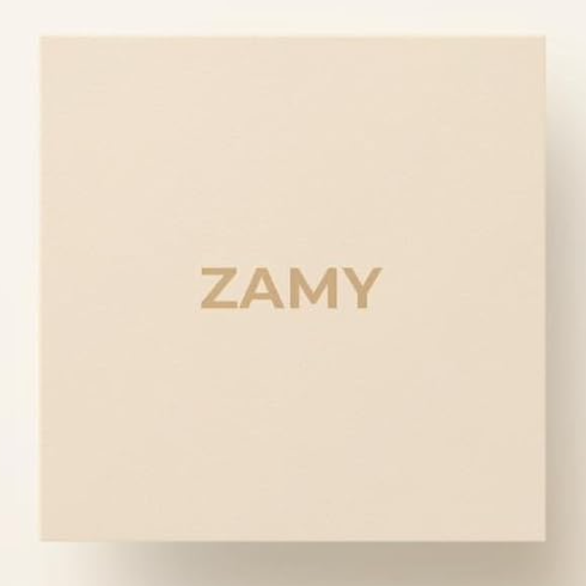 Zamy Skincare custom rigid magnetic packaging box — closed